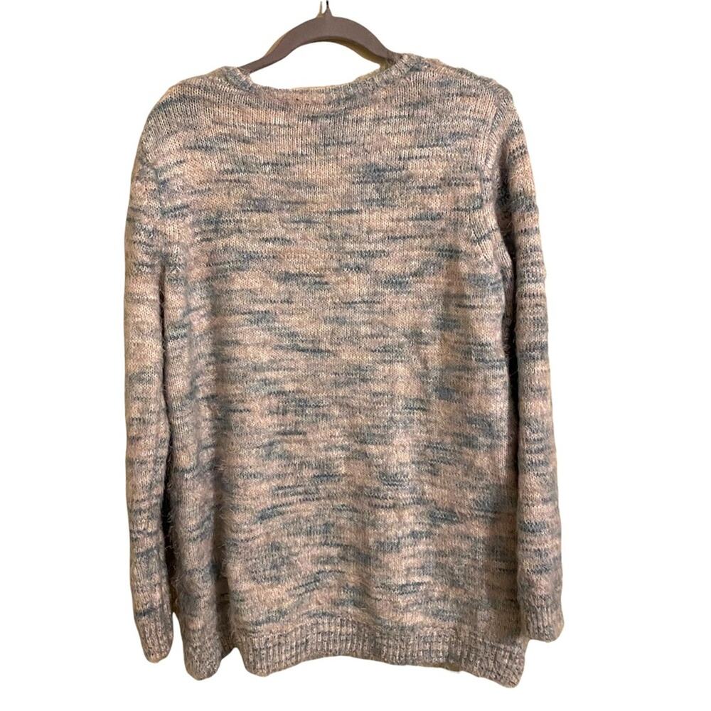 525 America Blue Eyelash Oversized V-Neck Sweater Spacedye Small - Picture 2 of 5